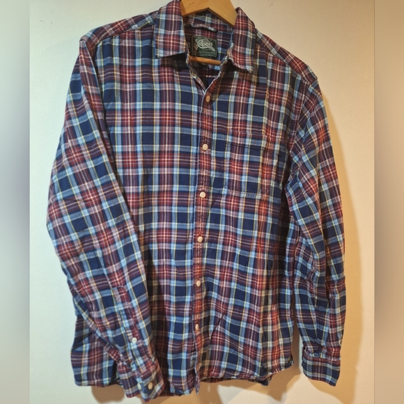 Men's Vintage Roots Plaid Shirt - Size Large 100% Cotton - Picture 1 of 6